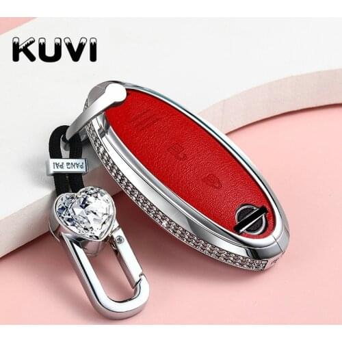 Diamond Leather Car Key Case Cover For Nissan Qashqai Pulsar March 370Z Micra Juke Note Tiida Wingroad NV200 Leaf Cube Bag