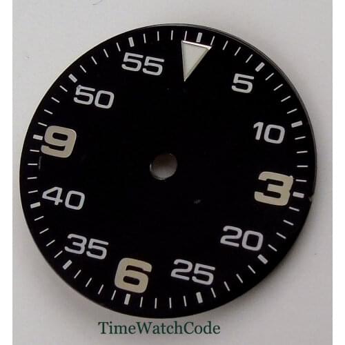 29mm watch dial parts fit for NH35A Miyota8215 821A 2813 automatic movement black dial luminous spare parts Arabic numerals