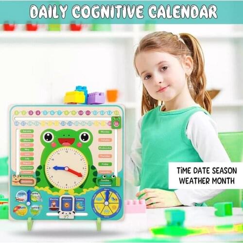 Wooden Educational Clock Toys Hour Minute Second Cognition Colorful Gift Kids Early Toys Clocks Learning For Children Puzzle Toy