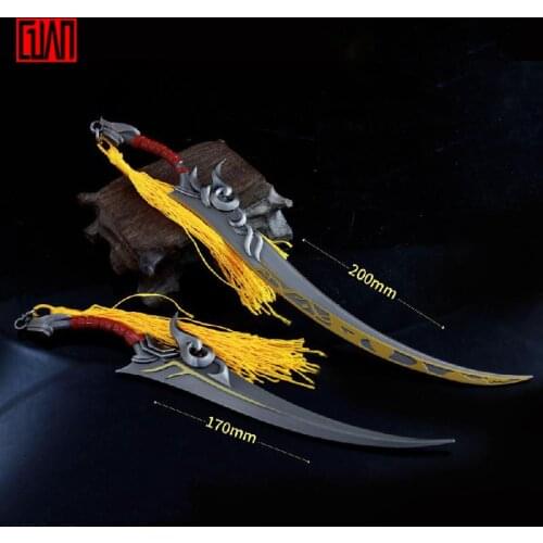 Alloy Sword Toy Set 2pcs18cm Unbladed Weapon Props Role-playing Model Full Metal Crafts Decoration Role-playing Game Peripherals