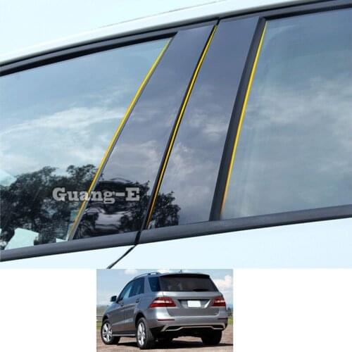 For Benz ML ML300 ML320 ML350 ML400 4MATIC 2011-2019 Car PC Material Pillar Post Cover Door Trim Window Piano Black Stick