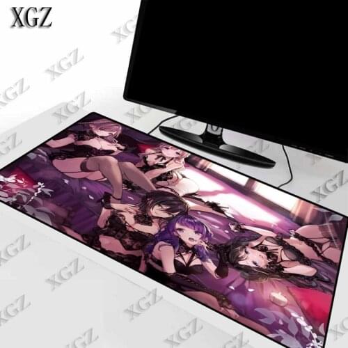 XGZ Sexy Anime Girl Large Size Gaming Mouse Pad Natural Rubber PC Computer Gamer Mousepad Desk Mat Lock Edge for CSGO LOL Dota