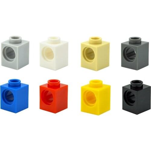 Technical Building Blocks 1x1 with Hole Perforated Bricks Assembles Particles MOC Parts 6541 Educational Creative Toys for Kids