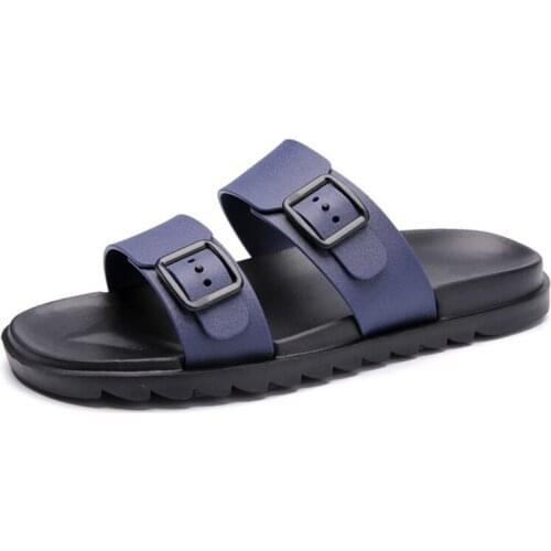 Summer Mens Sandals And Slippers 2019 New Casual Wild Beach Shoes Mens Word Drag Non-slip Soft Bottom Slippers Claquette Homme