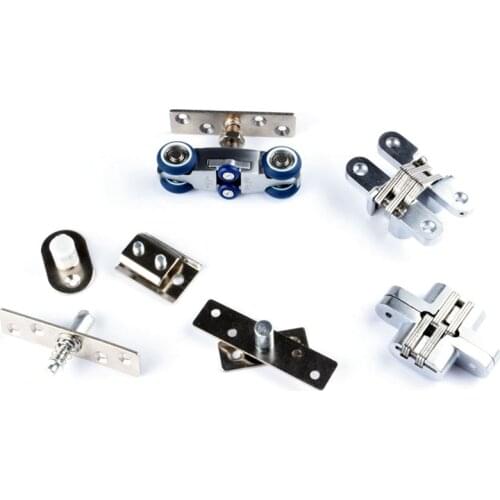 Hot 1 Set Bifold Door Hardware Wooden Sliding Door Pulley Furniture Hardware Wheel Barn Door Roller Wall Door Roller