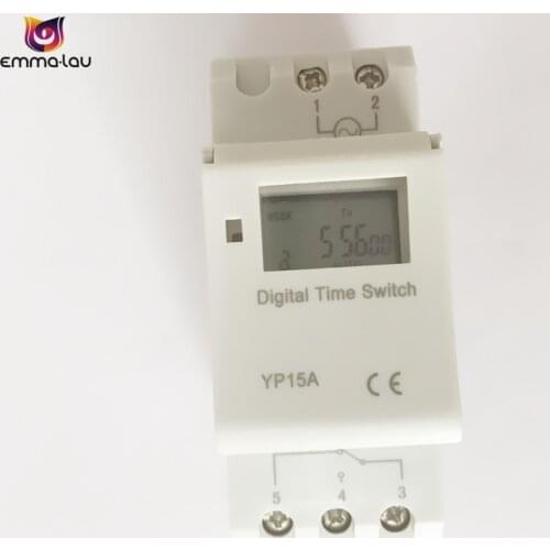 TP8A16 Multifunction Weekly Programmable Electronic Timer 110V AC Digital LCD Relay DIN Rail Time On/Off Switch