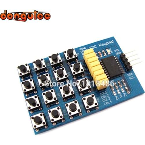 Dongutec I2C keypad Module 16 Key 4 x 4 Membrane Switch Keypad 4x4 4*4 Matrix Array Matrix keyboard