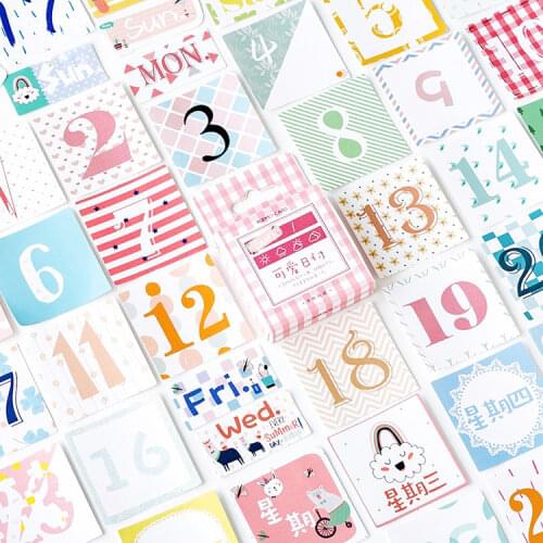 Mohamm Calandar Daily Mini Decorative Planner Scrapbook Journal Kawaii Japanese Stationery Travel Diary Stickers