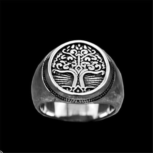 Support Dropship New Design World Tree Ring 316L Stainless Steel Jewelry Men Boys Fashion Ring