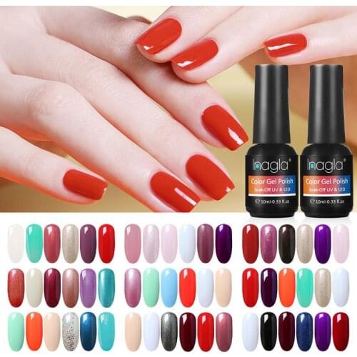 Inagla 6Pcs/Set Gel Nail Polish Set 8ML White Res Black Manicure Set For Gel Varnish Nail Art Nail Kit Manicure Set Gel Polish
