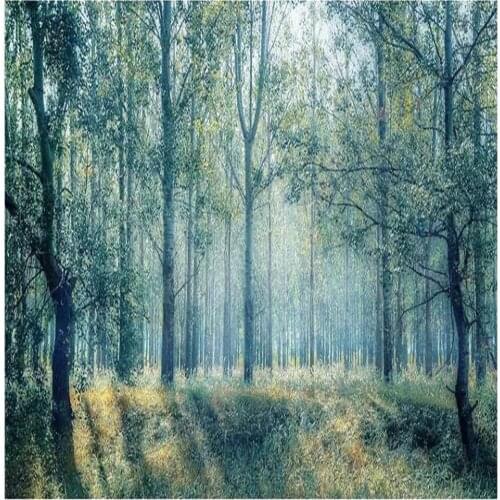 3d murals wallpaper for living room Green large watercolor forest wallpapers background wall