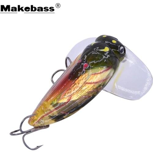 Makebass 5.5cm 7.5g Fishing Lures Insect Cicada Topwater Artificial Hard Baits Floating Plastic Popper Fishing Tackle