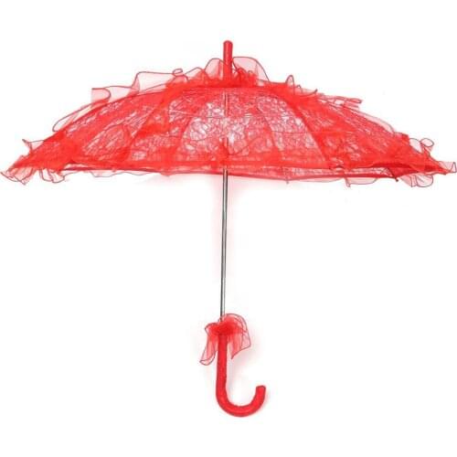 Promotion! Portable Lace Parasol Wedding Lace Flower Wedding Bride Parasol Umbrella 60cm x 49cm