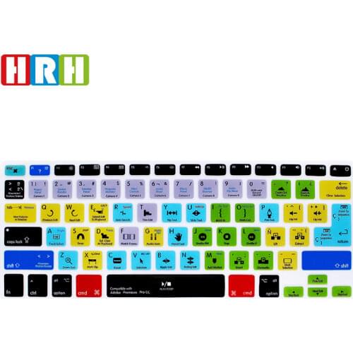 HRH Premiere Pro CC Spanish Function Silicone Keyboard Cover Protector Keypad Skin For Mac Air Pro Retina 13"15"17" EU/US