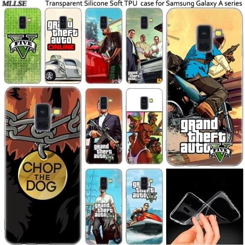 Hot GTA 5 Game Silicone Case For Samsung Galaxy A50 A30 A10 A40 A6 A8 Plus A20 E A5 A7 2018 2017 2016 Note 9 8 Fashion Cover