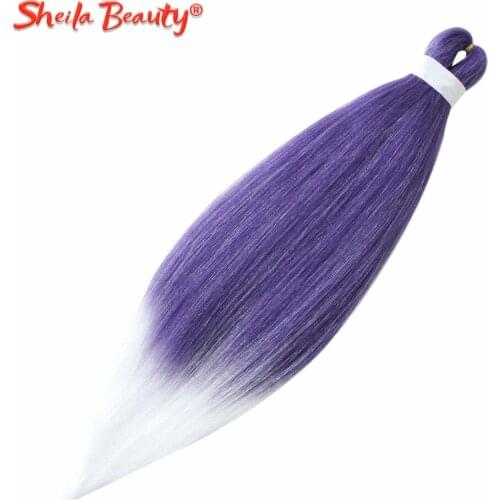 Pre Stretched Braids Easy Zizi Jumbo Box Braids expression Braiding Hair Extensions for Women Black Purple