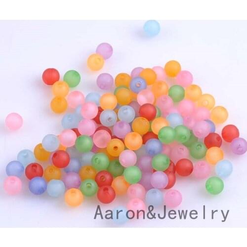 100pcs Mixed Round Frosted Acrylic Spacer Beads Ball For jewelry making 8mm YKL0363-8