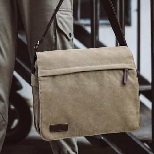 Shoulder Messenger Bag Canvas Mens Fashion Portable Outdoor Computer Bag Casual Korean Trend