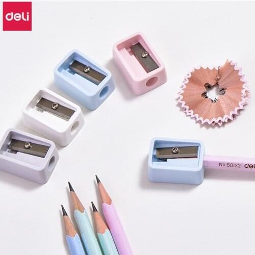Deli 96 Pcs 4 Color Pencil Sharpeners School Office Supplies Simple Mini Sharpener Students Stationery Cute Gift Prize for Kids