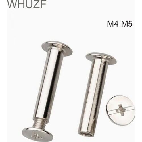 WHUZF 20pcs M5*6/8/10/12/15/18/20/25/27 Nickel Plated Chicago Screws Cheap Snap Rivet Books Butt Screw Photo Album Binding Screw