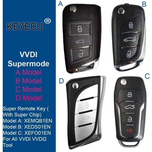 Xhorse XEDS01EN/XEFO01EN/XEMQB1EN VVDI Super Remote with XT27 XT27A66 Chip Work for VVDI2 /VVDI MINI Key Tool/VVDI Key Tool Max