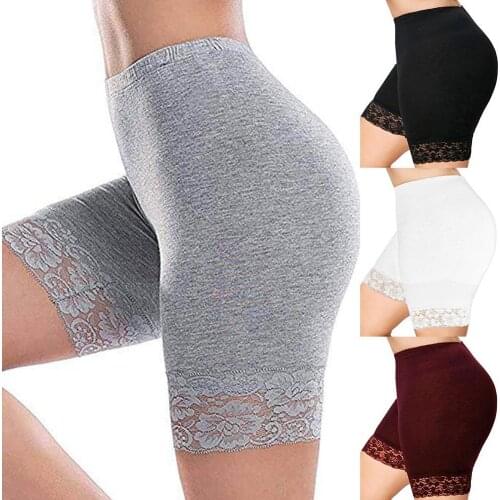 Women Fashion Sexy Lace Yoga Safety Shorts Mid Waist Underwear Sports Panties Women Hip Push Up Short Safety Pants Beach Short