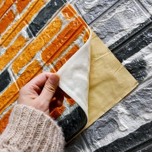 1pcs 70*77cm 3D stereo retro brick Self-adhesive industrial wind wall stickers pattern wallpaper for bedroom living Room decor