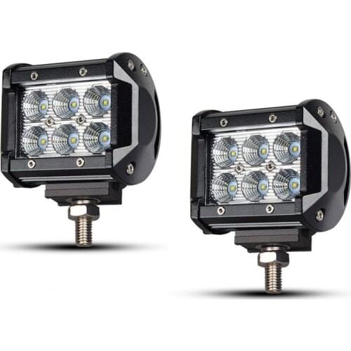 2pcs 4 Inch Work light LED Light Bar 18W LED Lamps Driving Lamp Fog Lamp Flood Beam 6000K For Car Truck Motor ATV UTV Vehicles