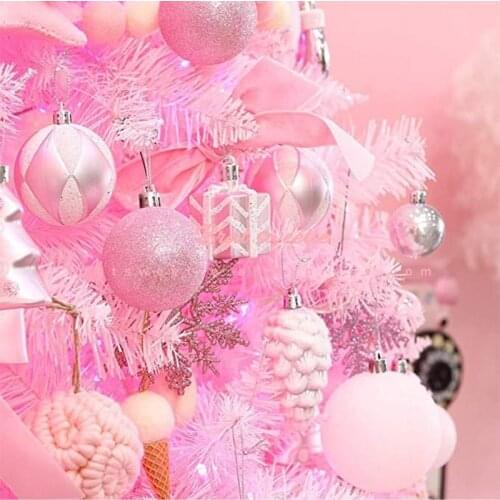 2020 Navidad Decor 24pcs Pink Gold Red Christmas Balls Ornaments Xmas Tree Decorations Toys for Home Noel Party Decor Supplies