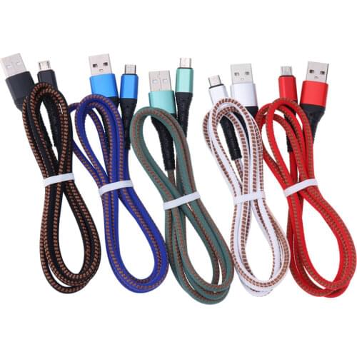 1M Braided Micro USB Cable Type C Mobile Phone Cables 2A Fast Charging Sync Data Cord Wire for iPhone Samsung Huawei HTC 300pcs