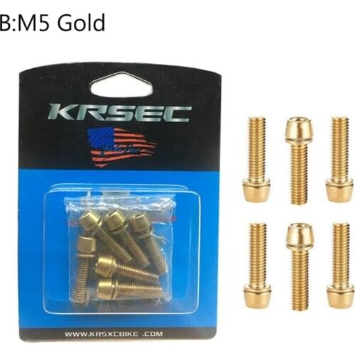 6pcs MTB Road Bike Stem Screws M5/M6 Bicycle Handlebar Titanium Plated Bolts