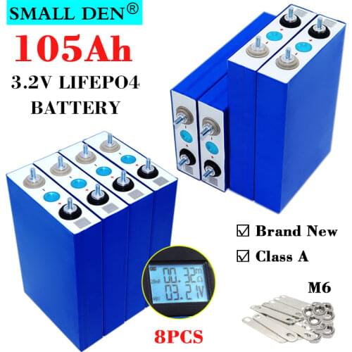 8pcs 3.2V 100Ah LiFePO4 battery Lithium iron phospha DIY 12V 24V 48V 300A Electric Car Inverter RV Solar Energy storage system