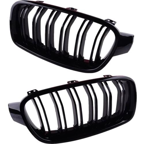 Car Dual Line Gloss Black Kidney Grille Decor 51137263480 51137263479 Fit For BMW 3-Series F30 F31 2012 2013 2014 2015 2016 2017
