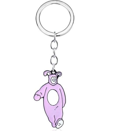 Sitcom TV Show Friends Chandler Muriel Bing Pink Rabbit Zinc Alloy Key Chains Keychain Key Chain Keyring Unisex Accessories