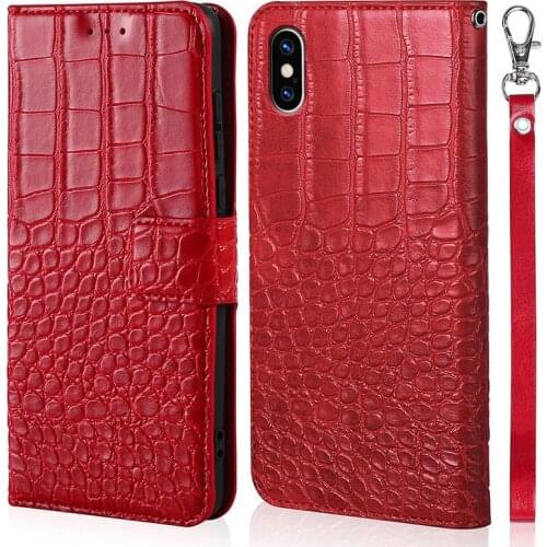 The Crocodile Grain Retro Funda case Flip for iPhone XS Xr X Phone Leather for iPhone XS MAX Wallet Card Holder Full Cover