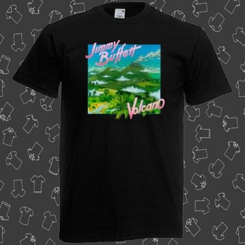 Jimmy Buffett Volcano American Musician Logo Mens Black T-Shirt