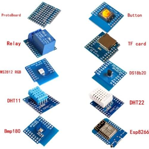 Esp8266 D1 Mini Pro Wifi Development Board Nodeu Ws2812 Rgb Dht11 Dht22 Am2302 Relais Ds18b20 Bmp180 Motor Voor Wemos Diy kit