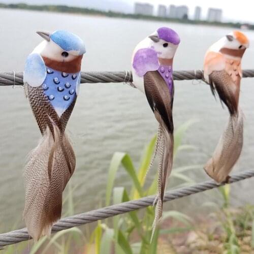 Artificial Foam Feather Animal Bird Figurine Ornament Lawn Yard Garden Decor Mini Animal Model Garden Micro Landscape
