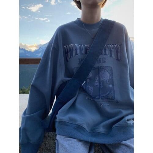 Cool Oversized Hoodies Women Printed Chic Harajuku womens tops clothes Streetwear Loose Casual Pullover O-Neck Korean style