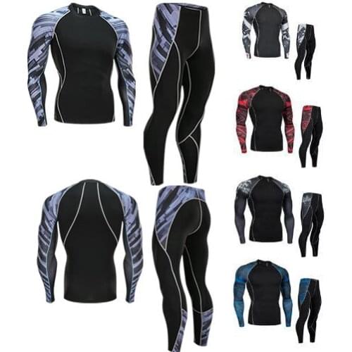 MMA Compression Tracksuit Men Demix Mens Sport Jogging Suit Rashgard Running Set Men Gym Clothing Men Fitness Workout Tight