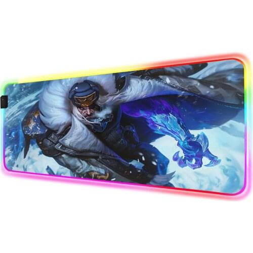 League of Legends of Game Characters RGB Mouse Pad Black Gaming Accessories LED MousePad XXL Game Desk Backlit PC Desk Game Pad