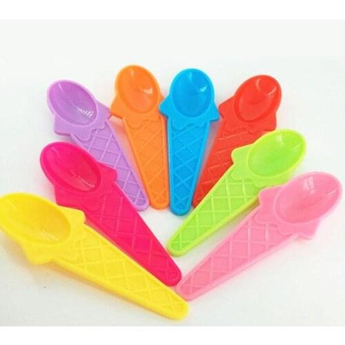 Ice Cream Spoon Plastic Dessert Yogurt Cake Spoon Summer Children Kids Birthday Party Supplies Only Spoon#8712