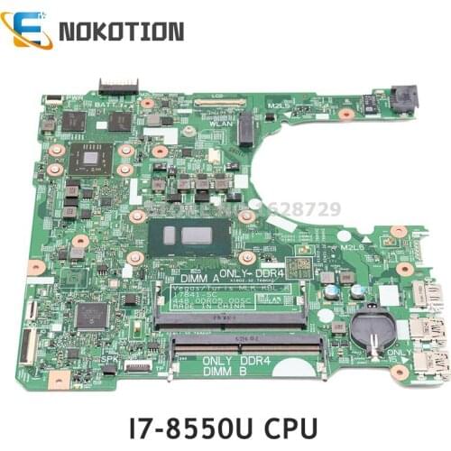 NOKOTION for DELL Inspiron 15 3567 laptop motherboard I7-8550U CPU TM520 17841-SC 448.0DR05.00SC 17841-1 WX2RR CN-45DR09 45DR09
