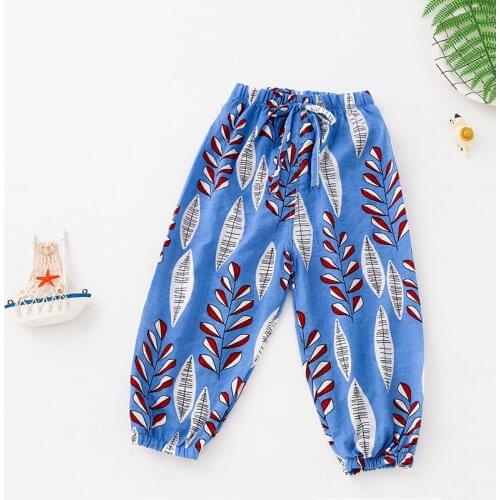 Melario Summer Girls Thin Pants Summer Fashion Toddler Flowers Print Capris Kids Loose Casual Clothing Cute Pants