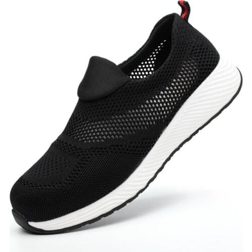 Summer Men Boots Safety Shoes Steel Toe Safety Boots Work Safety Shoes Working Shoes Non-slip Wear-resistant Light Work Sneakers