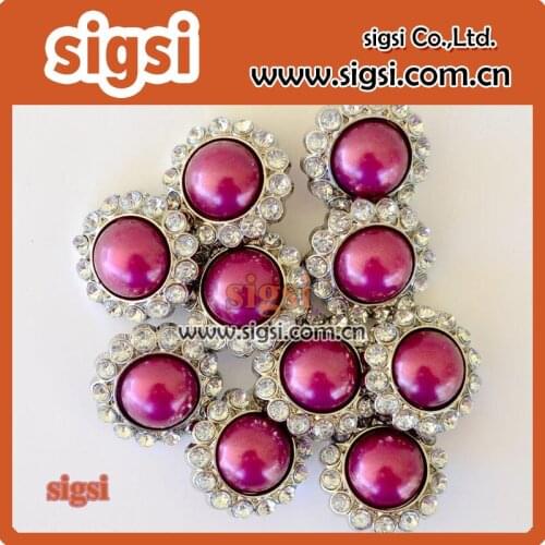 New pink flower Patterns fashion acrylic rhinestone buttons for garments