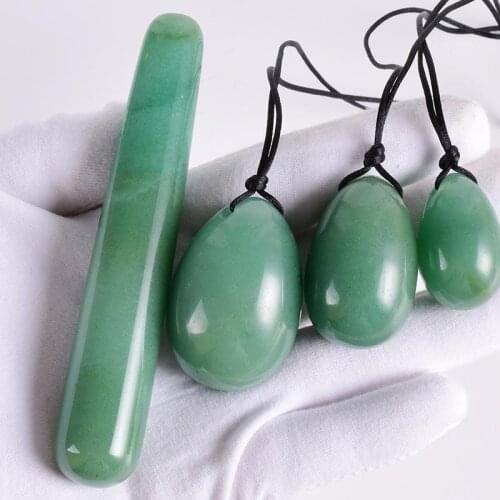 New natural jade green Dongling pussy egg four-piece set Female postpartum recovery health plasti