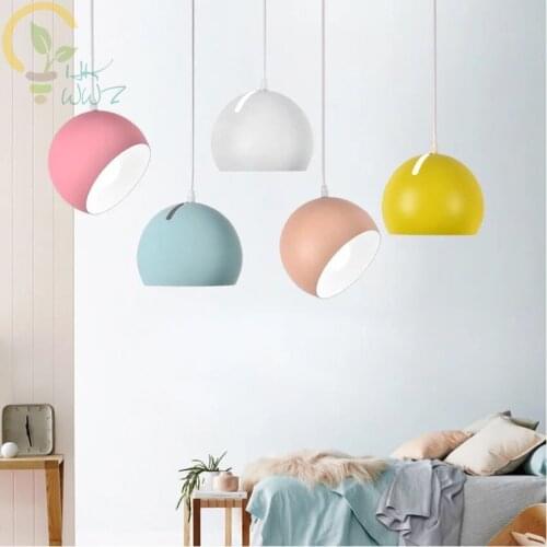 Originality 2 Use Pendant Lamps for Restaurant 8 Color Minimalism Living Room Bedroom Pendant Lights Industrial Lighting