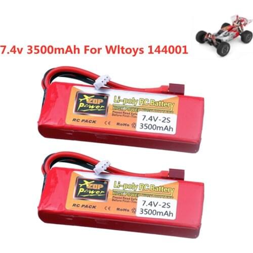 Original 144001 2s 7.4 V 3500mAh Lipo battery upgraded rechargable for Wltoys 1/14 144001 RC car boat Lipo battery 1-5PCS