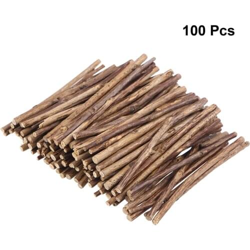 100pcs 10CM Long 0.3-0.5CM In Diameter Wood Log Sticks For DIY Crafts Photo Props Wood Color DIY Hand Painting Photography Props